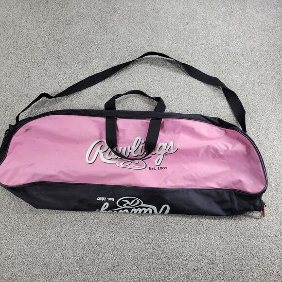Rawlings Playmaker Softball Baseball Bat Helmet Equipment Duffle Bag Pink Black - Picture 2 of 15